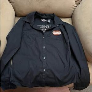 Women's Harley Davidson black button up shirt. XS